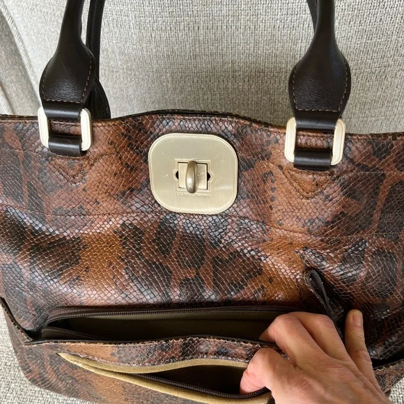 Brown Patterned Handbag